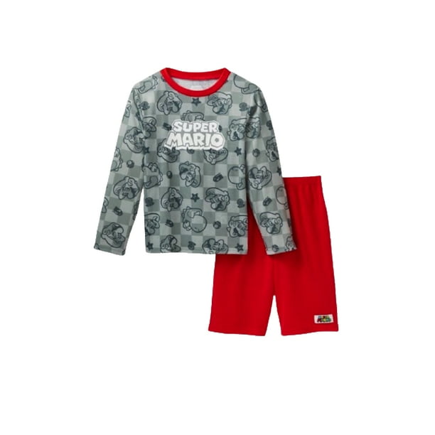 Pijama de Mario para niños Juego de 2 piezas de pijama de manga larga Super Mario para niños FamTogether Ropa de dormir