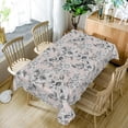 thumbnail image 4 of 60x108inches Floral Rectangle Tablecloth Blue Pink Flowers Blossom Printed Table Cloth Waterproof and Washable Fabric Table Cover for Kitchen Dining Room Living Room Patio Home Decors, 4 of 5
