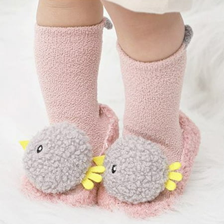 

Beechoice Ankle Crew Socks with Grips Baby Toddler Kids Unisex Warm Thick Cotton Socks