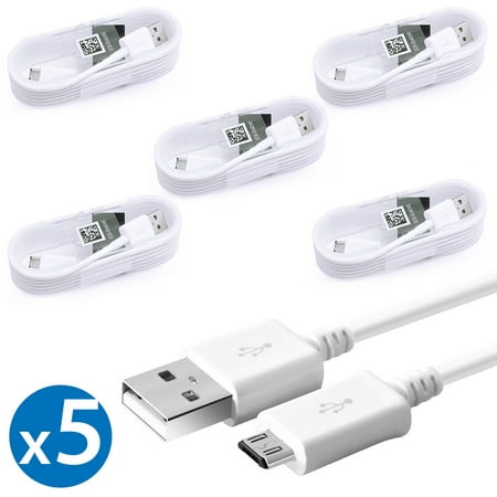 5 Pack Original Samsung Universal Micro USB Fast Charging Sync Data Cable For HTC One OnePlus 2 LG G3 Samsung Nokia Lumia Motorola Droid Sony Xperia Z3v Samsung Galaxy S6 Edge S7 Edge Note (Best Universal Charging Cable)