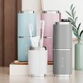 thumbnail image 2 of Naierhg Toothbrush Toothpaste Holder Travel Mouthwash Cup Food Grade Smooth Edge Burr-Free Toothbrush Storage Cup Travel Essentials Grey, 2 of 8