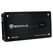 Rockville ATOM P60 2-Channel Class D Car and ATV Amplifier 4800W Peak Power with Digital Voltage Display Marine Grade Protection Black