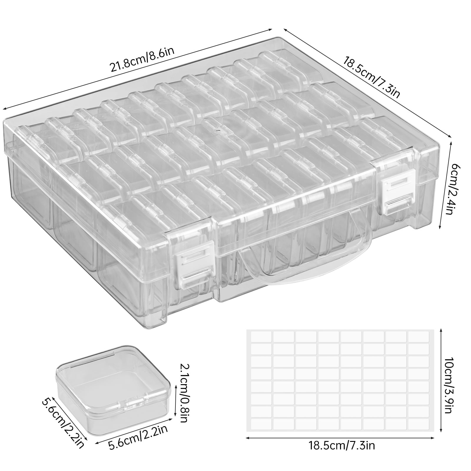 Bead Organizer Box, 30 Grids Small Clear Plastic Bead Storage Containers, Craft Organizer Case with Hinged Lid for Making Beading Jewelry Rhinestones Crafts Screws Small Parts (1 Pack)