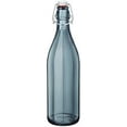 thumbnail image 2 of Botella de Vidrio Grueso, Tapa de Goma con Cierre Hermético Reutilizable, Colección Oxford, Envase de Vidrio, Ideal Bebidas Frías Agua, Jugo, Capacidad 1 Litro, Color Gris, 2 of 2