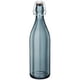 thumbnail image 2 of Botella de Vidrio Grueso, Tapa de Goma con Cierre Hermético Reutilizable, Colección Oxford, Envase de Vidrio, Ideal Bebidas Frías Agua, Jugo, Capacidad 1 Litro, Color Gris, 2 of 2