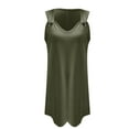 thumbnail image 4 of Baqcunre Maxi Dresses for Women 2024 Women's Spring/Summer Sleeveless V Neck Metal Button Up Sweatdress Dresses for Women 2024 Summer Dresses for Women 2024 Womens Dresses Army Green L(Hot), 4 of 5