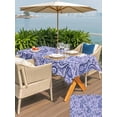 thumbnail image 5 of Outdoor Tablecloths with Umbrella Hole & Zipper, Purple Navy Blue Rectangle Tablecloth 52x70 Inch, Retro Botanical Abstract Art Waterproof Table Cloth, Patio/Pool/Picnic Table Covers, 5 of 8