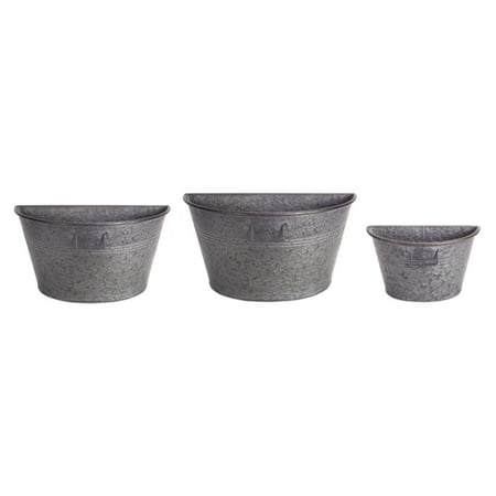 - Melrose International 70447 Metal Half Tub Container - Set of 3