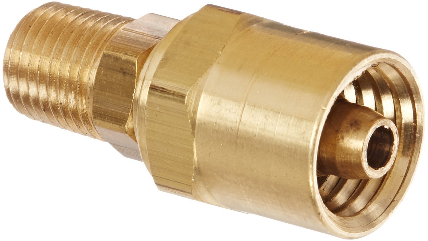 Dixon 1/4" Hose ID x 5/8" OD x 1/4" NPTF, Brass Reusable Male Fitting