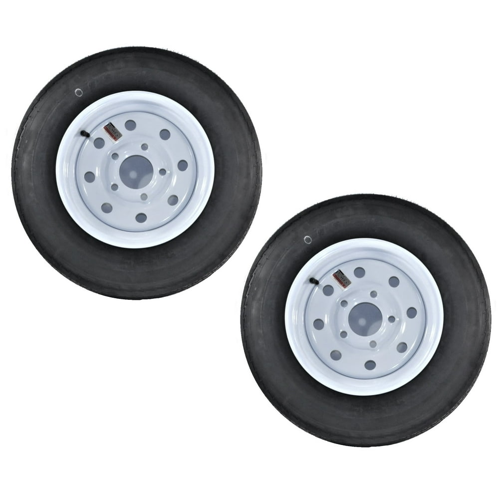 2Pack Trailer Tire and Rim 53012 5.3012 530X12 LRC 5 Lug White