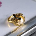 thumbnail image 4 of QQTDFG 18K Yellow Gold Filled Women Pearl Crystal Ring Rings Men Rings Lovers Gift J025-6, 4 of 5