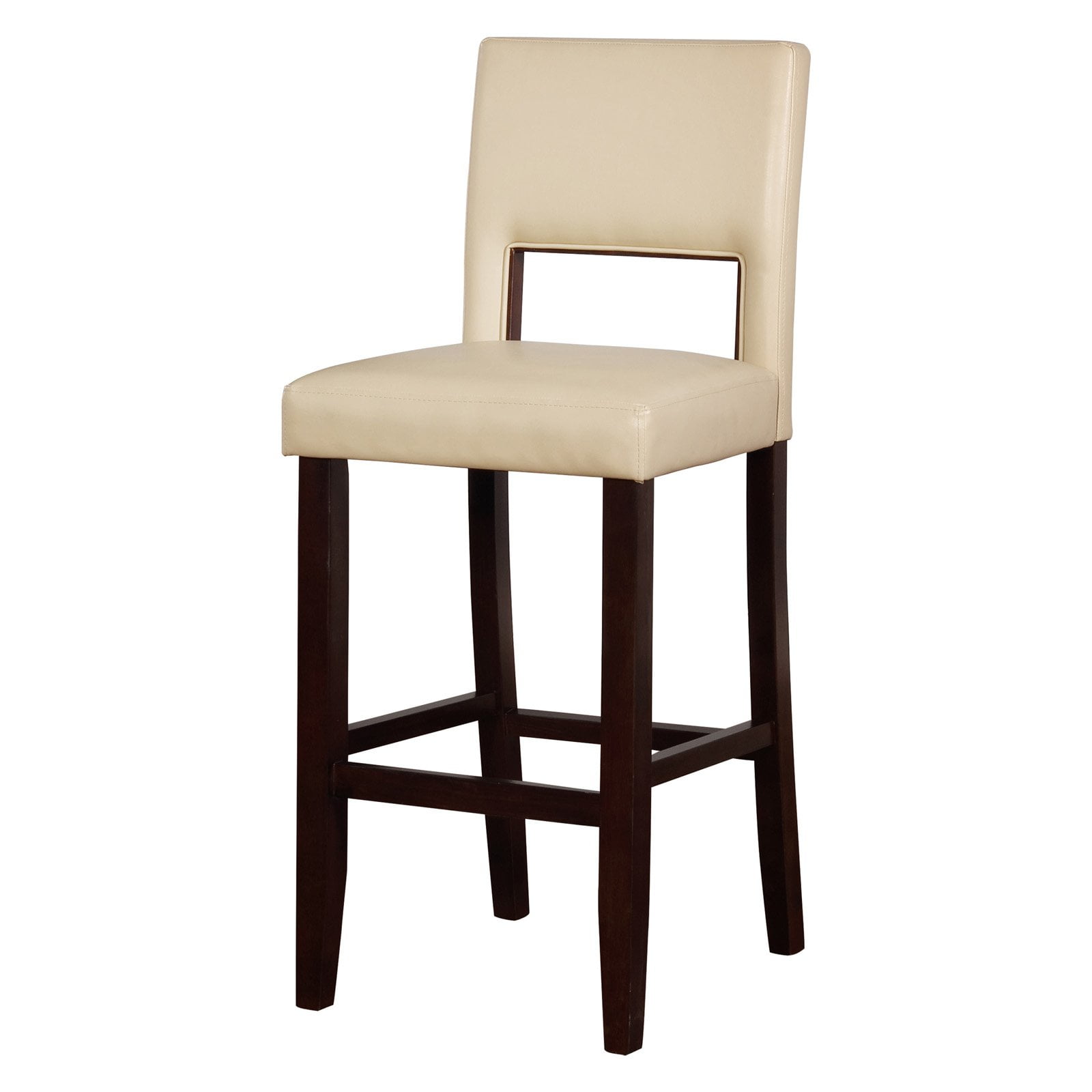 Linon Velma Backless Wood Bar Stool, 30" Seat Height, Dark Espresso