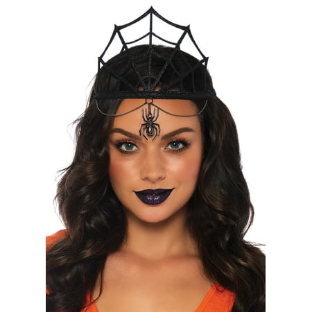 Leg Avenue Women's Spider Web Crown Costume Accessory, Black, One Size