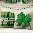 thumbnail image 4 of St. Patricks Decorative Throw Pillow Covers 18x18 Set of 4, Shamrock Clover Top Hat Lucky Charms Outdoor Pillowcase, Pinch Proof Stripes Gold Coins Irish Spring Cushion Case Home Decor, 4 of 6