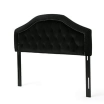 GDF Studio Maizyl Contemporary Tufted Full/Queen Headboard, Black Velvet