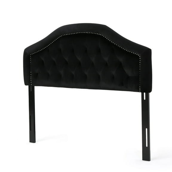 GDF Studio Maizyl Contemporary Tufted Full/Queen Headboard, Black Velvet