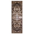 thumbnail image 1 of Oswell Non-Slip Foldable Vintage Damask Area Rug Chocolate / 2.6x8, 1 of 1
