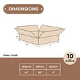 thumbnail image 6 of SSBM 24" x 20" x 6" Kraft ECT-32 Single Wall Corrugated Flat Boxes Shipping Packing 10/BUNDLE, 6 of 6