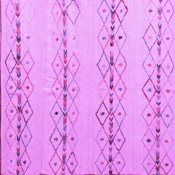 Ahgly Company Indoor Square Solid Purple Modern Area Rugs, 7' Square
