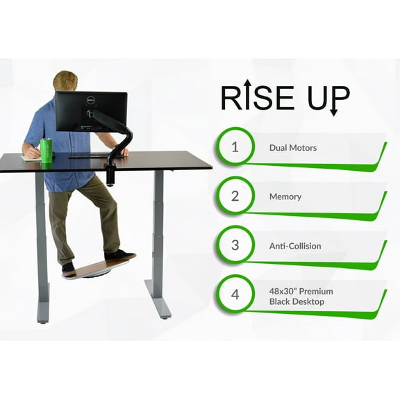 Premier Silver Dual Motor Electric Office Adjustable Standing Desk