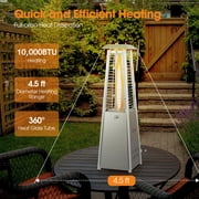 Costway 35'' Portable Tabletop Pyramid Patio Heater Stainless Steel Propane gas 10000 BTU
