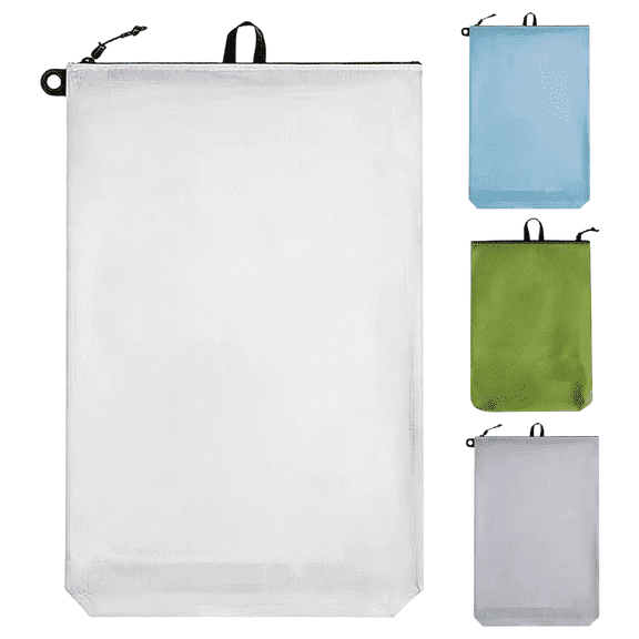 4 Pcs Travel Storage Bags Set, Waterproof Packing Organizers with Zipper and Handle, Nylon Luggage Compression Pouches for Clothes, Shoes, Toiletries, Suitcase Accessories