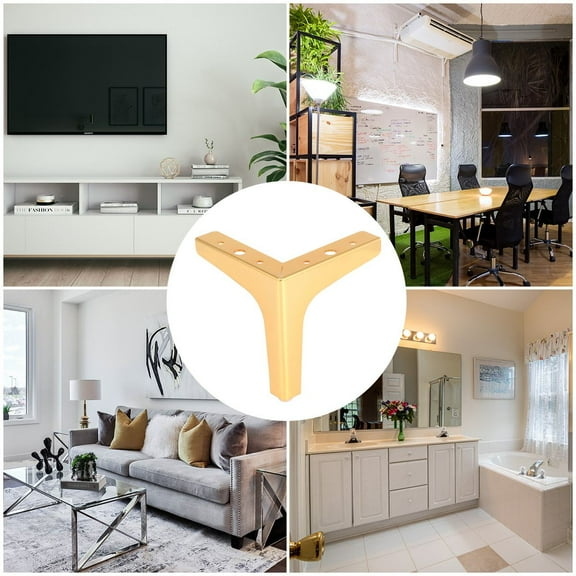 LOLIPPYY 4Pcs Golden Sofa Leg Furniture Support Feet High Load Capacity for Home Furniture