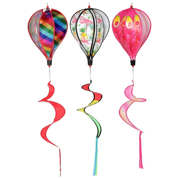 NUOLUX 3pcs Hot Air Balloon Wind Spinners Garden Windmill Spinners Decorations Large Hanging