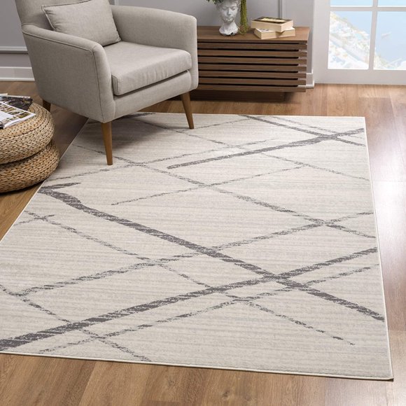 homeroots home decor 392901 8’ x 11’ Gray Modern Abstract Pattern Area Rug