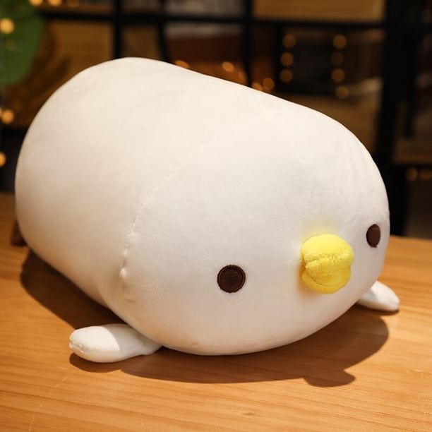 Almohada suave con forma de pollo amarillo para niñas, juguete de peluche, pestañas, almohada de peluche de dibujos animados, regalo de San Valentín zhangyuxiang LED