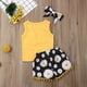 thumbnail image 3 of Ropa Para Bebés, Ropa Para Niños Pequeños, Chaleco Corto Sin Mangas De Verano Para Niños, Pantalones Cortos Florales, Conjunto De Ropa Amarilla Odeerbi LM103-982, 3 of 9