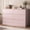 Pink, variant on Black Dresser 6 Drawer Dresser Chests of Drawers Wood Storage Side Large Cabinet for Bedroom Closet Living Room