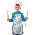 thumbnail image 2 of Pioneer Flower Floral Print Pattern Kids Aprons for Girls and Boys,Adjustable Neck Strap Toddler Aprons for Kids Cooking Baking, 2 of 7