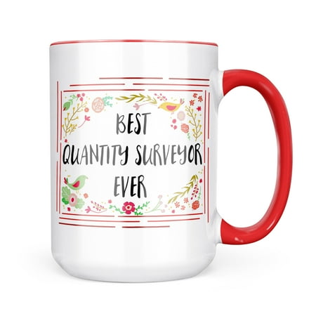 

Neonblond Happy Floral Border Quantity Surveyor Mug gift for Coffee Tea lovers