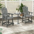 thumbnail image 2 of Gymax 4PCS Bar Stool HDPE Chair w/ Armrest Footrest Home Indoor Outdoor Patio Gray, 2 of 8