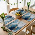 thumbnail image 5 of Blue Oil Painting Placemats Set of 2, Modern Marble Art Abstract Washable Wipeable Table Mats for Dining Tables, Indoor Outdoor Kitchen Place Mats for Holiday Party Table Decor, 5 of 9
