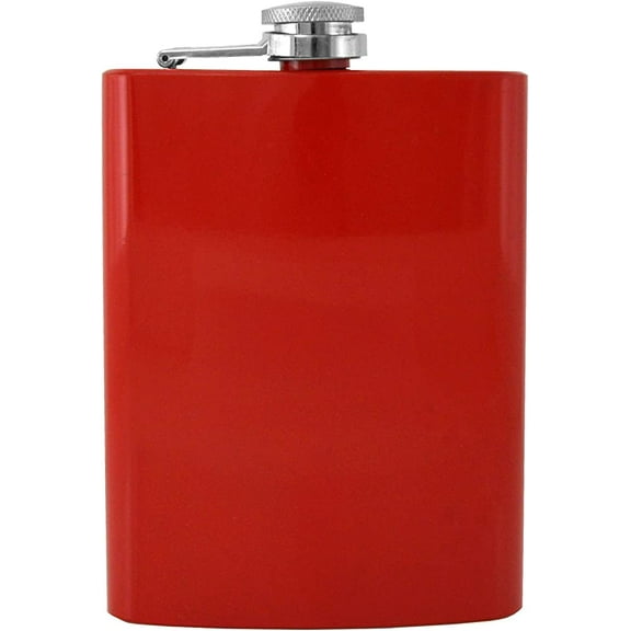 Gifts Infinity® Stainless Steel Hip Flask Assorted Colors, 8oz, (Red)