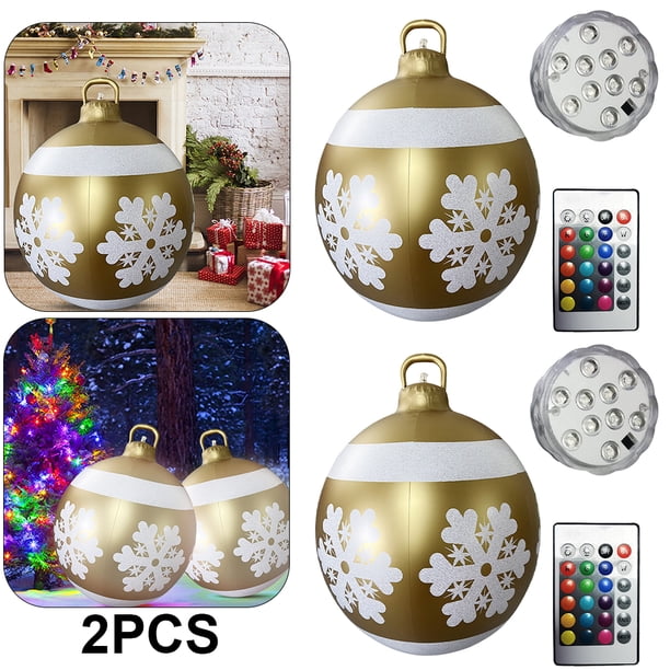 Inflable Navidad 60cm Fiesta Nuevo Con Brillo PVC (copos Nieve Dorados) 2 Uds.