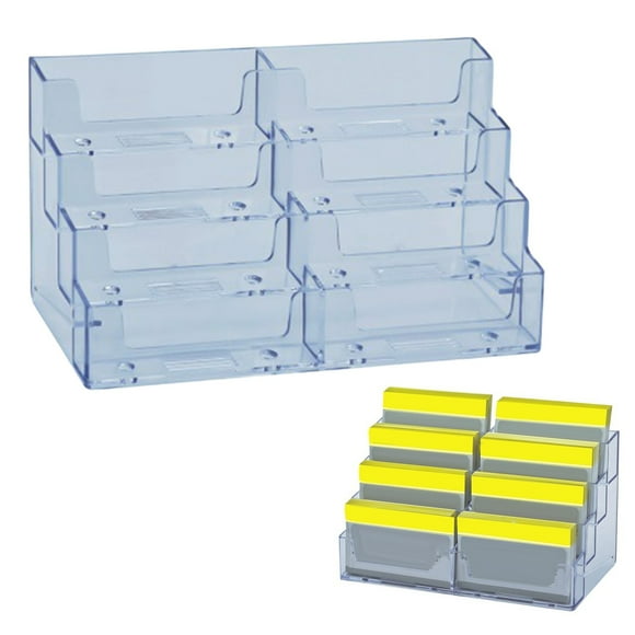 Acrylic Business Card Holder for Desk 8 Pocket Multiple Business Card Holders Business Card Stand Business Card Display Holder Plastic Business Card Holder Display School Supplies