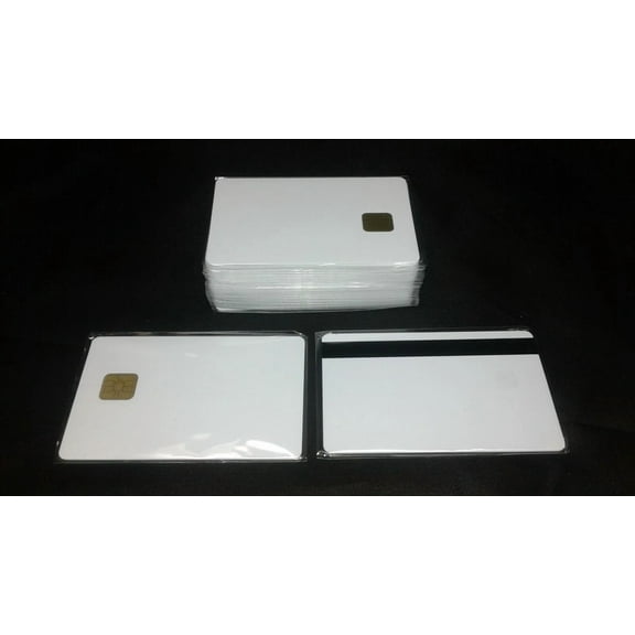 10 Blank Smart Card With Sle4428 Chip Magnetic Strip Hico 3 Track Thermal Pvc