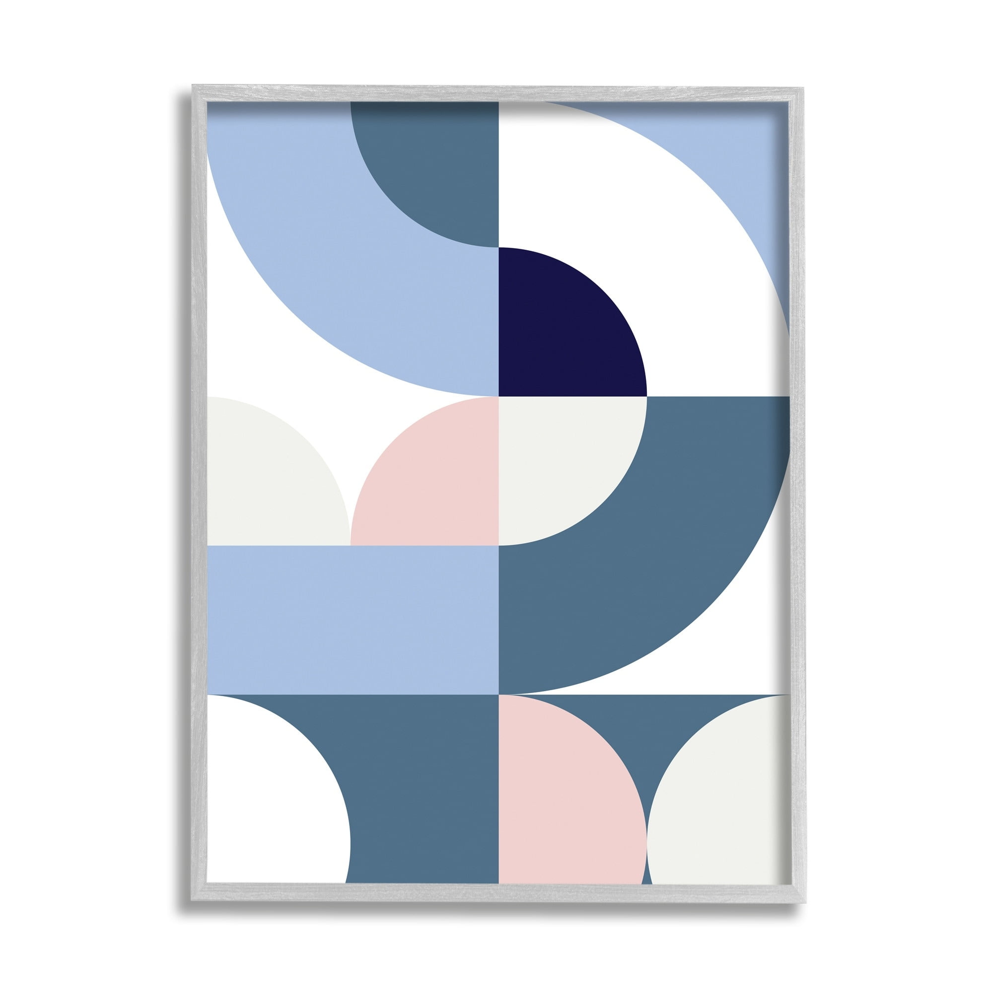 Stupell Industries Collage of Abstract Curves Blue Pink Beige,24 x 30,Designed by Seven Trees Design