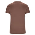 thumbnail image 5 of Women's Short Sleeve Crewneck Pullover T-Shirt Tops Blouses Solid Color Casual Daily Wear Loungewear Streetwear Fashion Essential Gift for Women | Aestivo,Coffee M, 5 of 9