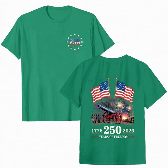 UngA 250 Anniversary USA Shirt Women's Retro Statue of Liberty 250Th T-Shirt Casual Flag Patriotic Women T Shirt (Green,L)