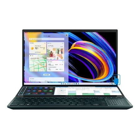 ASUS ZenBook Pro Duo 15-Dual Screen Home & Business Laptop (Intel i9-12900H 14-Core, 15.6" 60Hz Touch 4K Ultra HD (3840x2160), GeForce RTX 3070 Ti, 32GB LPDDR5 4800MHz RAM, Win 11 Pro)