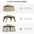 thumbnail image 5 of CoSoTower 10' X 13' Patio Gazebo, Outdoor Gazebo Canopy Shelter with Netting, Vented Roof, Steel Frame for Garden, Lawn, Backyard, and Deck, Beige, 5 of 9