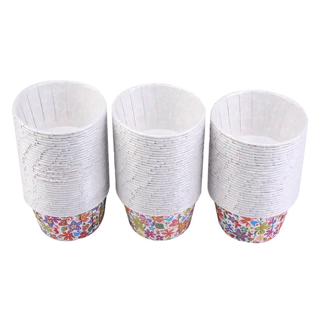 Cake Cup - 100PCS Mini Cupcake Liners Paper Round Cake Baking Cups Muffin Cases Home Party Wedding(#3)