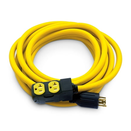 

durable 25-Foot 30-Amp 125/250-Volt Generator Extension Cord with Circuit Breakers