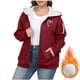 thumbnail image 1 of HongQid Women's Sherpa Plus Size Casual Fuzzy Hoodies Sweatshirt Long Sleeve Full Zipper Track Tops Athletic Jackets with Pockets, 1 of 4