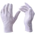 thumbnail image 1 of Guantes blancos, 12 pares de guantes de algodón suave, guantes de inspección de dinero para monedas, guante con forro elástico, talla grande JAMW Sencillez, 1 of 5