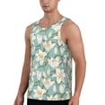 thumbnail image 2 of Xecao Lilies Flowers Men's Tank Top Workout Quick Dry Sleeveless Gym Jogging Muscle Shirts Summer Swim Beach Tops, 2 of 9